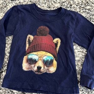 Toddler boys winter fox long sleeve T